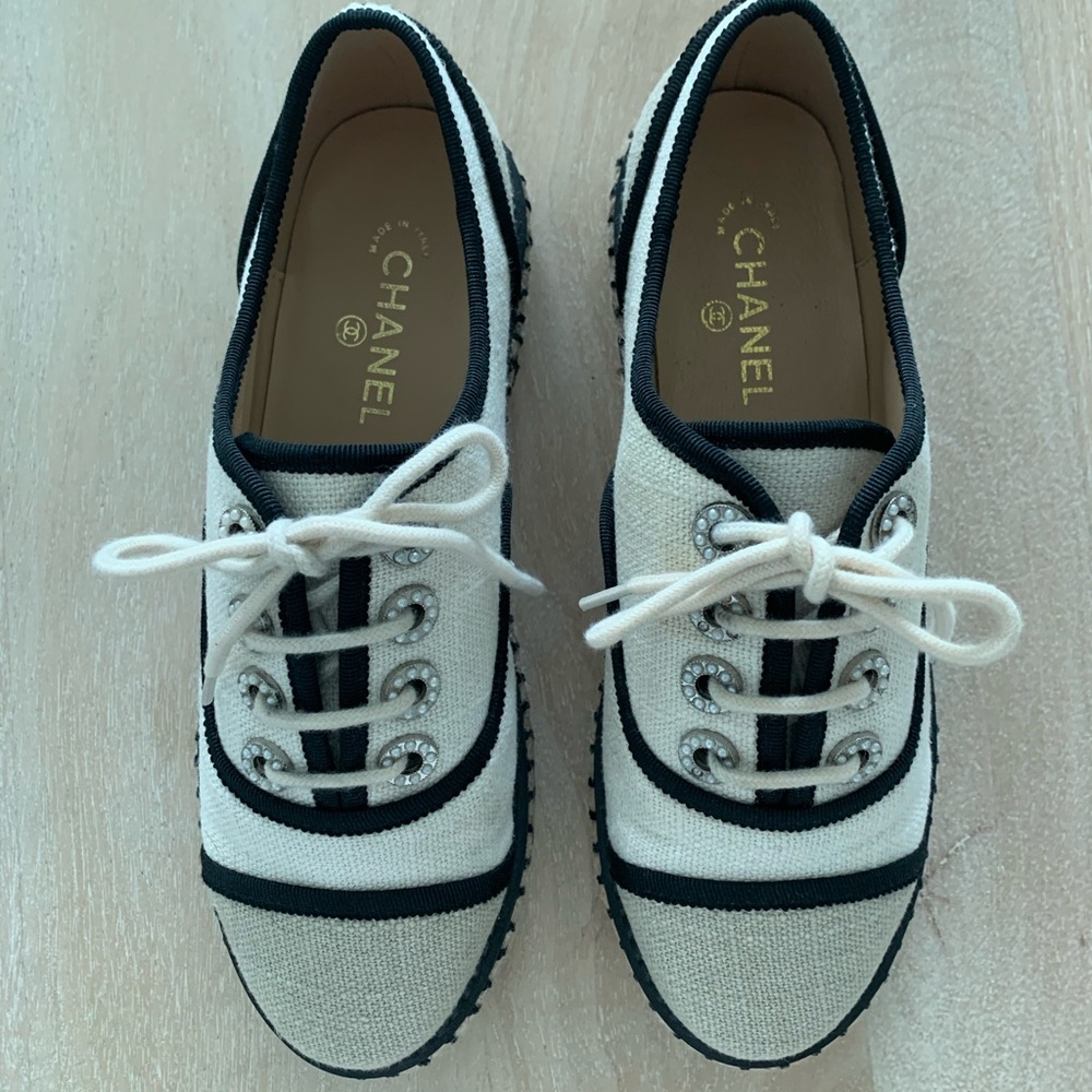 Chanel Canvas Oxford Espadrilles - Picture 5 of 8
